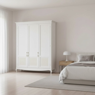 Kleiderschrank Schlafzimmer Holz Klassisch Design Möbel Weiß Schränke