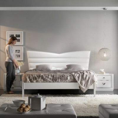 Design Möbel Bett 2x Nachttische 3 tlg Schlafzimmer Set Luxus Betten Neu