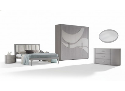 Schlafzimmer Bett 2x Nachttische Kleiderschrank Kommode Luxus Set 5 tlg.