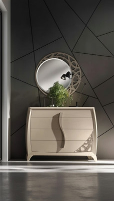 Set Kommode Spiegel Designer Luxus Konsole Kommoden Möbel Holz Beige
