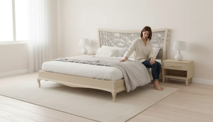 Bett Doppelbetten Modern Bettgestell Luxus Design Bettrahmen Holz Neu