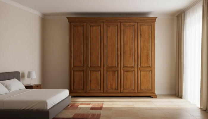 Schlafzimmer Kleiderschrank Schrank Holz Wohnzimmer Möbel Braun Italien