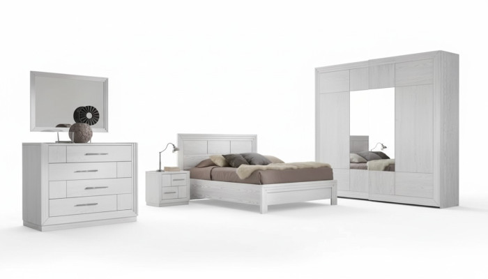 Luxus Komplettes Schlafzimmer Set Bett 2x Nachttische Kleiderschrank