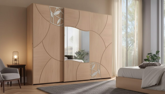 Kleiderschrank Schiebetüren Schlafzimmer Schrank Wand Holz Spiegel Neu