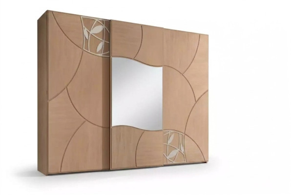 Kleiderschrank Schiebetüren Schlafzimmer Schrank Wand Holz Spiegel Neu