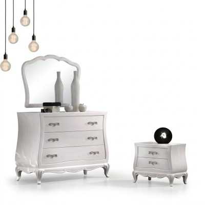 Kommode mit Spiegel Holz Kommoden Modernes Möbel Schlafzimmer Weiß Neu