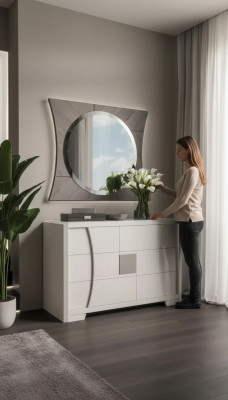 Kommode mit Spiegel Luxus Konsole Kommode Schlafzimmer Neu 2tlg. Set