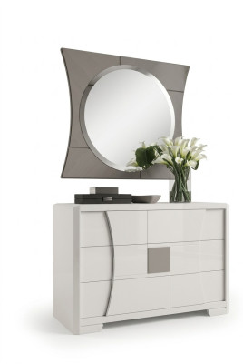 Kommode mit Spiegel Luxus Konsole Kommode Schlafzimmer Neu 2tlg. Set