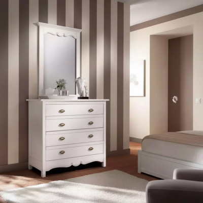 Holz Italienische Dsigner Möbel 2tlg Set Möbel Stil Luxus Kommode mit Spiegel