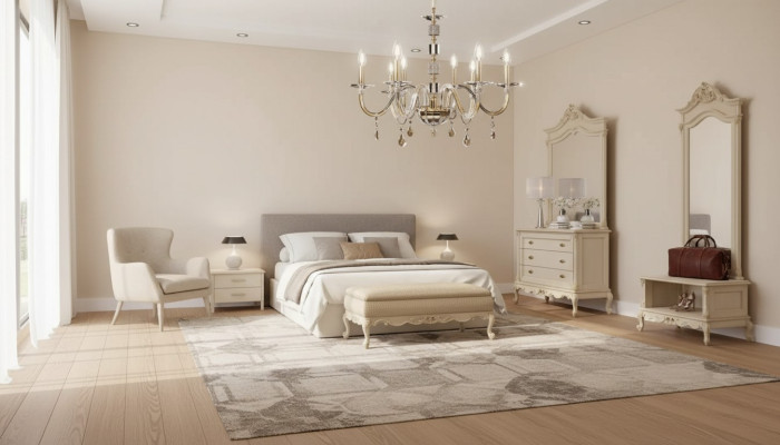 Schlafzimmer Set Bett Nachttisch Holz Kommode Luxus Modern 7tlg. Neu