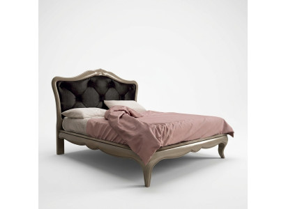 Bett Grau Luxus Holzbett Schlafzimmer Design Italienische Art déco Neu