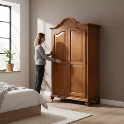 Schrank Luxus Schränke Kleiderschrank Holz Möbel Schlafzimmer Braun