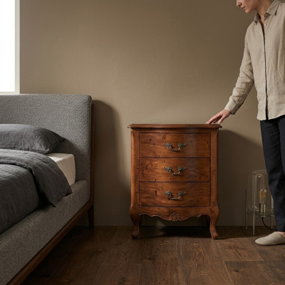 Nachttisch Luxus Holz Nachttische Tisch Konsolen Klassische Stil Braun