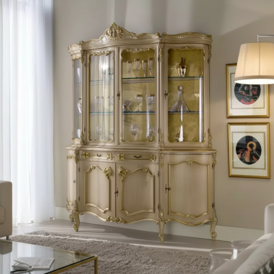 Wohnzimmer Vitrine Glas Schrank Schränke Vitrinen Holz Italienische Möbel