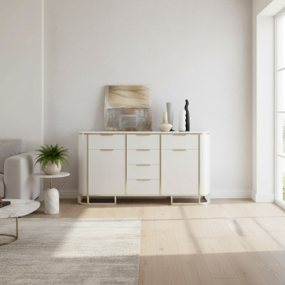 Sideboard Italienische Holz Möbel Design Luxus Weiß Kommode Schrank Neu
