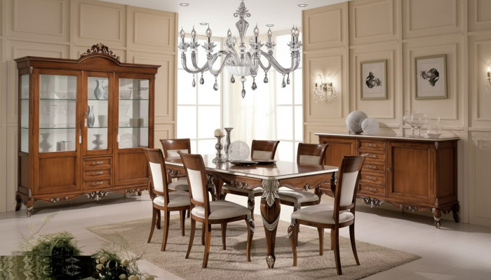 Esstisch 6x Stühle Esszimmer Essgruppe Klassischer Sideboard 9tlg Set