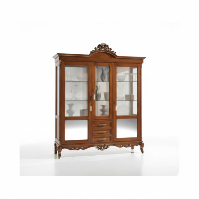 Vitrine Holz Schrank Klassische Vitrinen Holz Design Wohnzimmer Glas