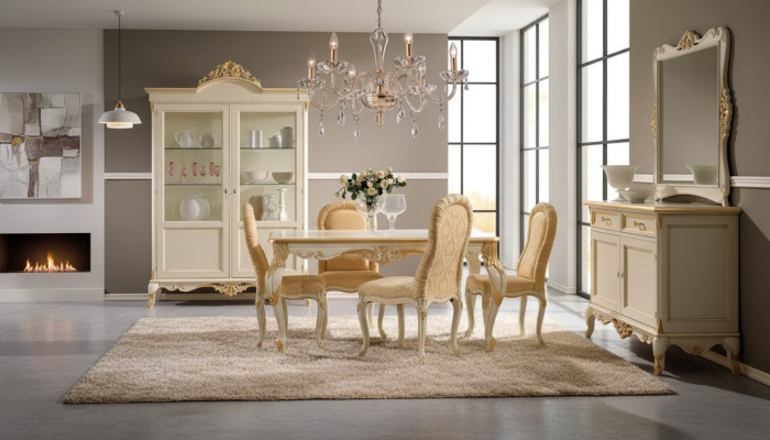 Esstisch 4 x Stühlen Esszimmer Set Essgruppe Holz 8tlg. Gruppe Garnitur