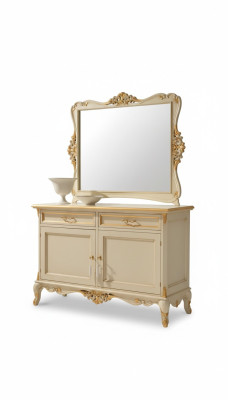 Luxus Sideboard Spiegel 2tlg Kommoden Wohnzimmer Design Möbel Beige