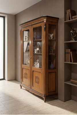 Luxus Schrank Holz Möbel Vitrine Regal Design Klassische Glasschrank