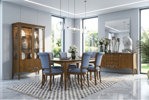 Esszimmer Set Garnitur Tisch 6x Stühle Design Sideboard Möbel Luxus Neu