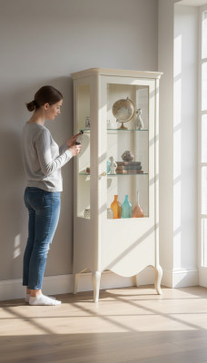 Vitrine Anrichte Luxus Glas Schrank Schranke Weiß Holz Design Möbel Neu