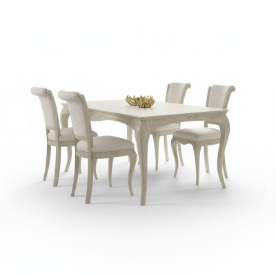 Esszimmer Tisch Esstisch 4x Stuhl Garnitur Tische Stühle Set 5tlg Möbel