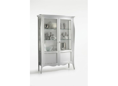 Vitrine Glasschrank Weiß Luxus Italienische Möbel Schränke Wohnzimmer