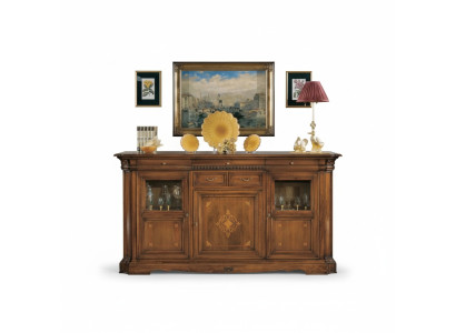 Sideboard Wohnzimmer Kommode mit Schubladen Holz Schrank Braun Neu