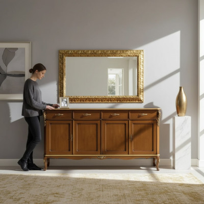 Italienische Stil Möbel Sideboard Schrank Designer Braun Kommode Neu