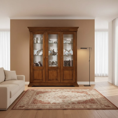 Vitrine Klassische Italienische Wohnzimmer Braun Schränke Anrichte Neu