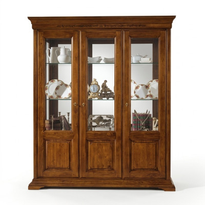 Vitrine Klassische Italienische Wohnzimmer Braun Schränke Anrichte Neu