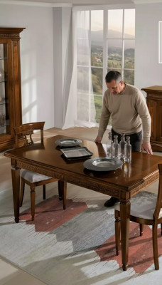 Komplett Esstisch 4x Stühle Esszimmer Set Ess Gruppe Braun Tisch 5tlg
