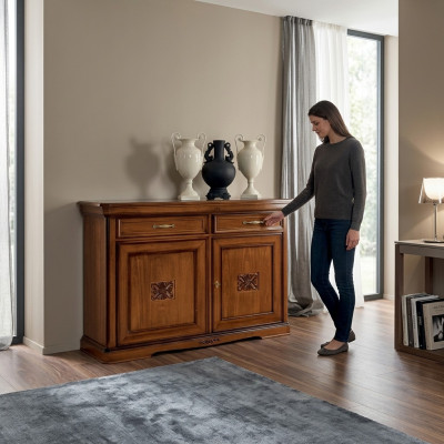 Luxus Sideboard Holz Wohnzimmer Möbel Schrank Braun Kommode Neu