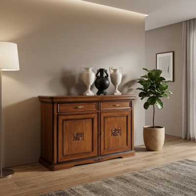 Luxus Sideboard Holz Wohnzimmer Möbel Schrank Braun Kommode Neu