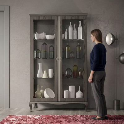 Vitrine Anrichte Holz Schränke Möbel Wohnzimmer Anrichte Glas Schrank