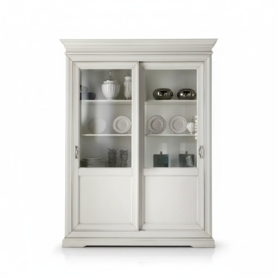 Vitrine Wohnzimmer Möbel Holz Vitrinen Glas Schrank Anrichte Weiß Neu