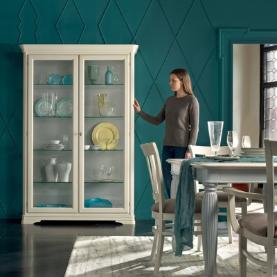 Vitrine Glasschrank Holz Wohnzimmer Vitrinen Italienische Luxus Möbel