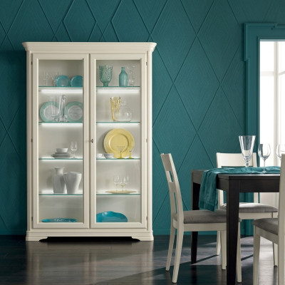 Vitrine Glasschrank Holz Wohnzimmer Vitrinen Italienische Luxus Möbel