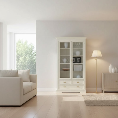 Wohnzimmer Glas Schrank Vitrine Anrichte Holz Luxus Schränke Möbel