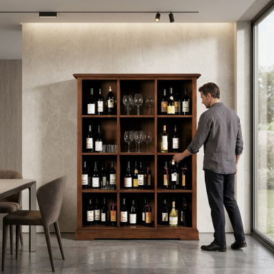 Schrank Bar Barschrank Vitrine Wohnzimmer Designer Regal Möbel Holz
