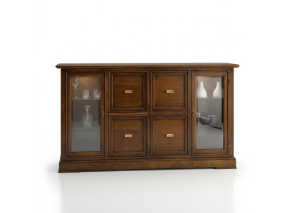 Wohnzimmer SideboardGlas Schrank Vitrine Esszimmer Anrichte Holz Möbel