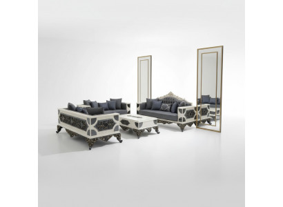 Luxuriöses Set zwei Edlen 3-Sitzer Sofas Hochwertigen Materialien Sofa Set