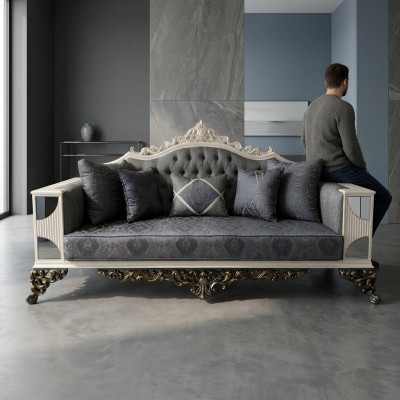 Luxuriöses 3 Sitzer Sofa Edlen Sofa Eleganter Wohnzimmer Art deco Sofa Neu