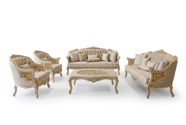Exklusive luxus Sofagarnitur 3 3 1 1 Sitzer Modern Wohnzimmer Set Edlem Set