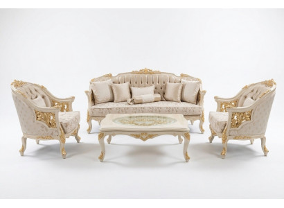 Stilvolle Wohnzimmer Möbel Sofagarnitur Set Wohnzimmer Sofa 2x Sessel