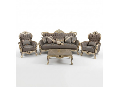 Moderner Sofagarnitur set 3 Sitzer Sofas 2x Sessel Couchtisch Wohnzimmer set