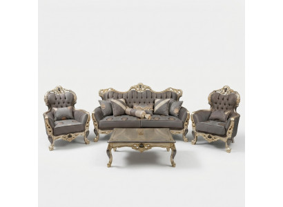 Exklusives Sofagarnitur set 3+3+1 3tlg 2x Sofa Sessel Relax Luxuriöses set