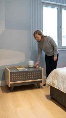 Edles Kinder Nachttisch Designer Möbel Kinderzimmer Konsole Tische Grau