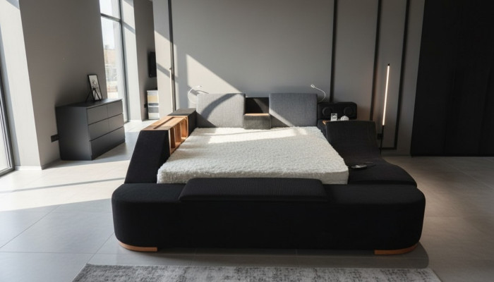 Bunte Schlafzimmer Möbel farbenfrohen Möbeln Bett Betten Schwarz Modern Bett